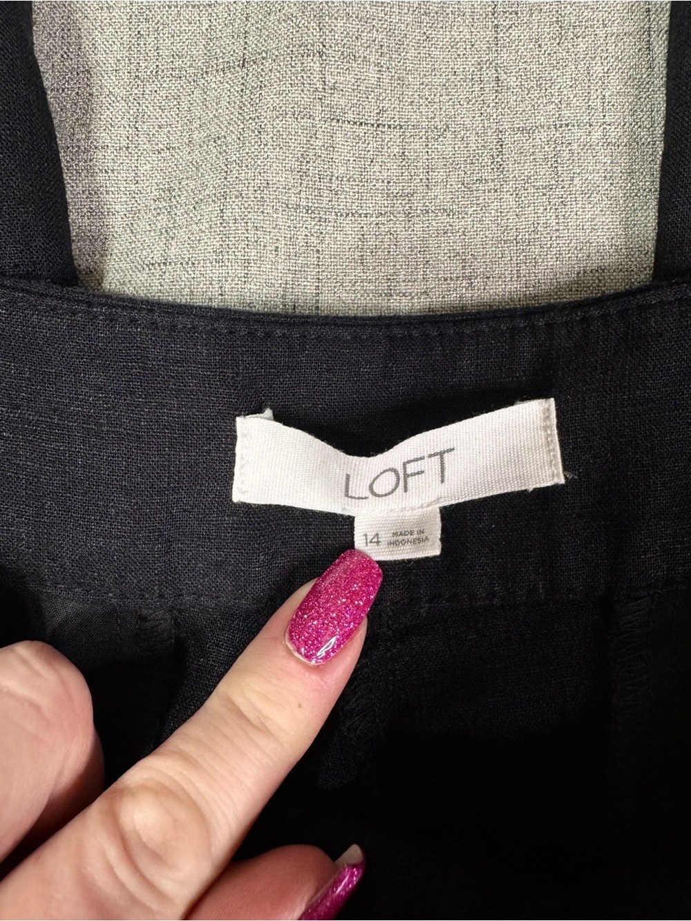 The LOFT Clean Wide Leg Pants in Linen Blend Black Size 14 - Picture 11 of 12